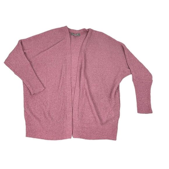 Marled Dusty Rose Open Front Cardigan Long Ribbed Cuffs size XS - Picture 3 of 7